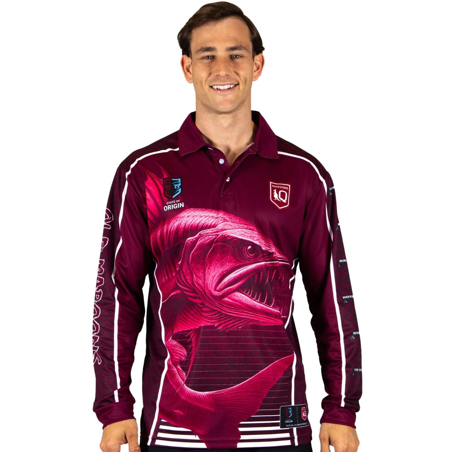 NRL 'Barracuda' Fishing Shirt - QLD - Youth - Polo