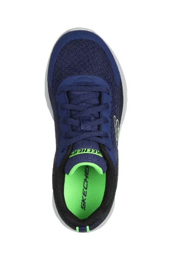 SKECHERS Microspec II Shoe - Vovrix - Navy/Black/Lime - Kids