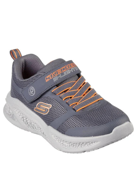 SKECHERS Meteor Lights Shoe - Charcoal/Orange - Kids