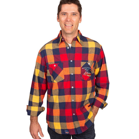 AFL Lumberjack Flannel Polo - Adelaide Crows - Flanno Shirt - Flannelette