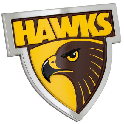 AFL 3D Chrome Emblem - Hawthorn Hawks - Supporter Car Badge