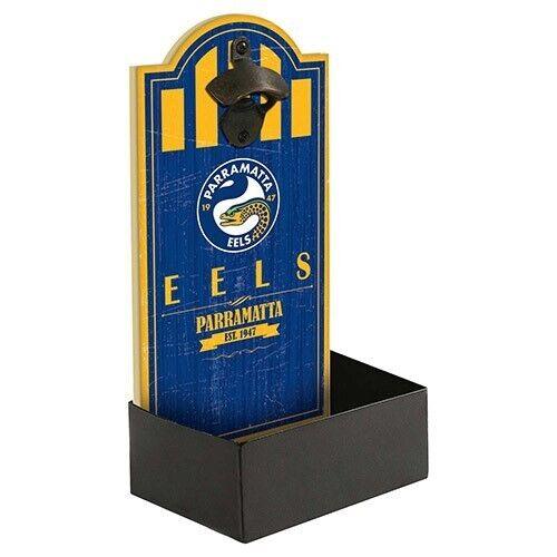 NRL Wall Bottle Opener with Catcher - Paramatta Eels - Gift