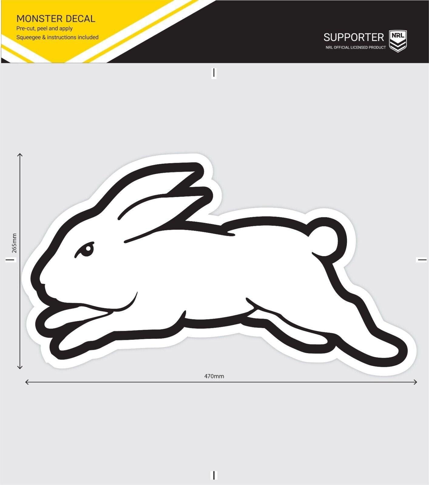 NRL Car Monster Decal - South Sydney Rabbitohs - Sticker - Team Logo - 470mm