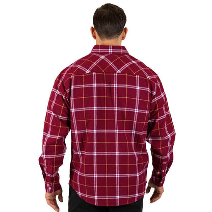 NRL 'Mustang' Flannel Polo - Brisbane Broncos - Flanno Shirt - QLD