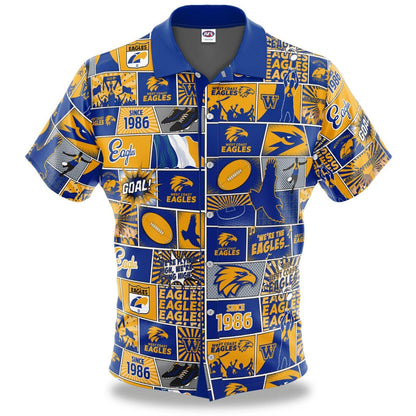 AFL Fanatics Button Up Polo Shirt - West Coast Eagles - Aussie Rules