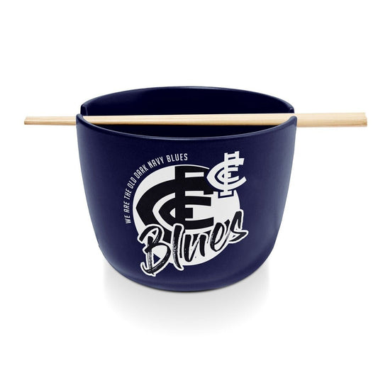 AFL Noodle Bowl with Chopsticks - Carlton Blues - Ceramic - 490ml Capacity