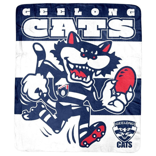 AFL Coral Mascot Blanket - Geelong Cats - 150x130cm - Throw Rug