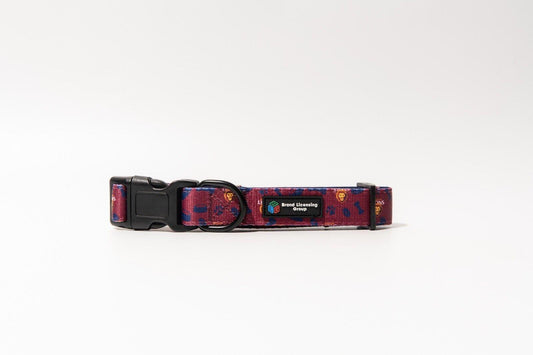 AFL Adjustable Dog Collar - Brisbane Lions - Small To Large - Strong Durable