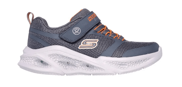 SKECHERS Meteor Lights Shoe - Charcoal/Orange - Kids