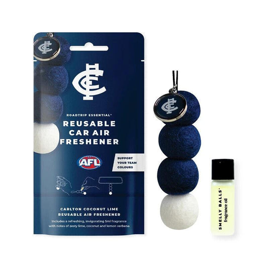 AFL Smelly Balls Set - Carlton Blues - Re-useable Car Air Freshener