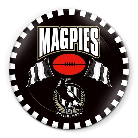 AFL Snack Plate - Collingwood Magpies - 20cm diameter - Melamine - Single