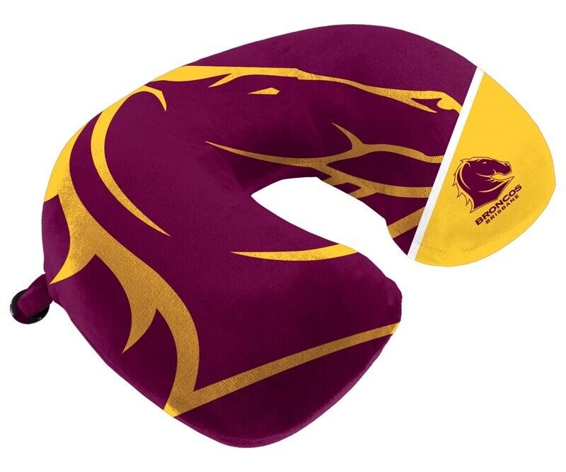 NRL Travel Pillow - Brisbane Broncos - U Shaped - Neck Cushion