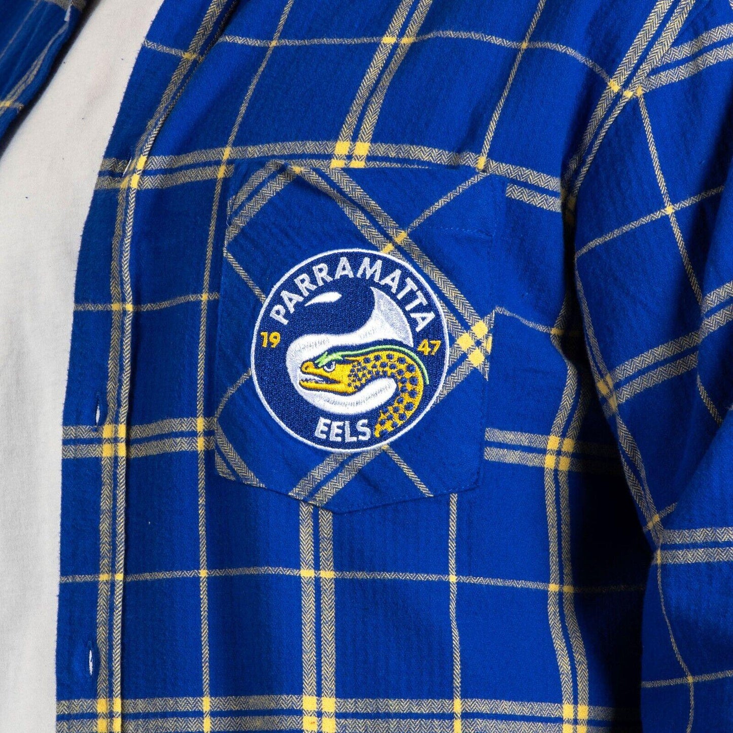 NRL 'Mustang' Flannel Polo - Parramatta Eels - Flanno Shirt