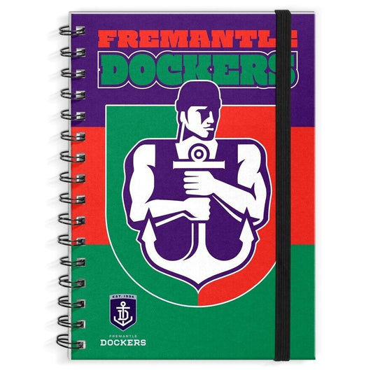 AFL A4 Hard Cover Notebook - Fremantle Dockers - 60 Page