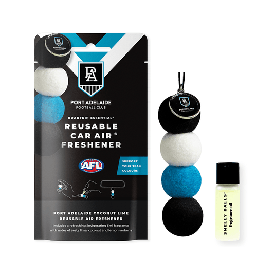 AFL Smelly Balls Set - Port Adelaide Power - Re-useable Car Air Freshener