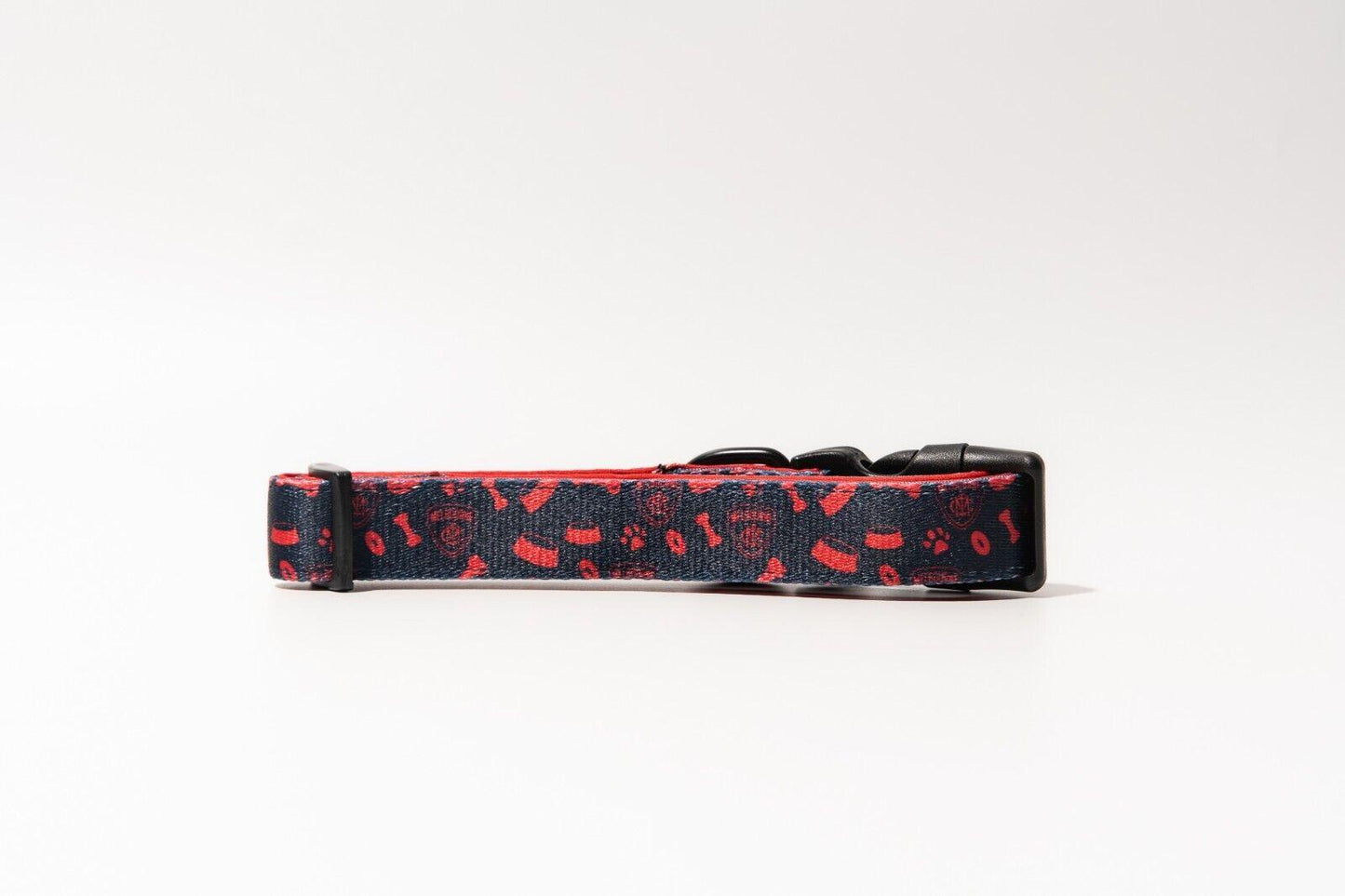 AFL Adjustable Dog Collar - Melbourne Demons - Small To Large - Strong Durable