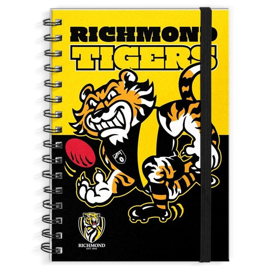 AFL A4 Hard Cover Notebook - Richmond Tigers - 60 Page