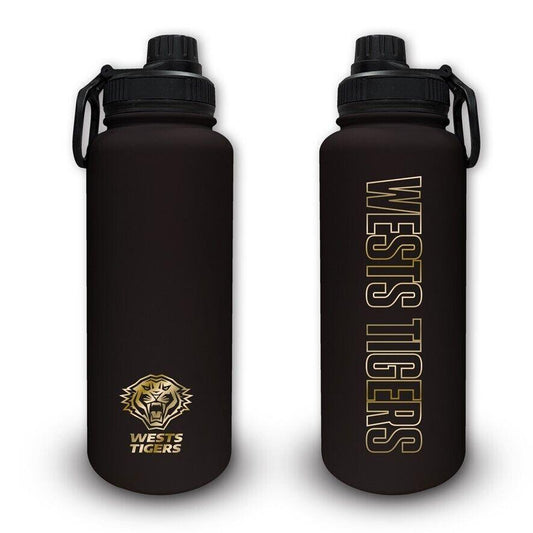 NRL Stainless Steel 960mL Drink Bottle - West Tigers - Double Walled