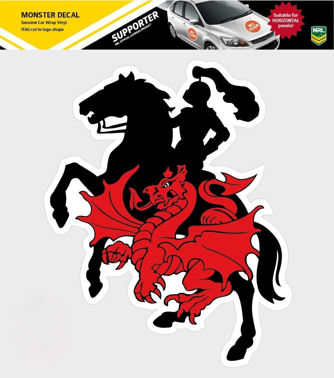 NRL Car Monster Decal - St George Illawarra Dragons - Sticker - Team Logo -470mm