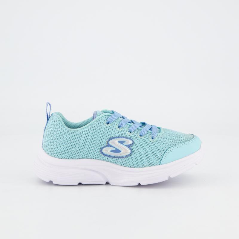 SKECHERS Wavy Lites Shoe - Blissful Wish - Aqua - Kids