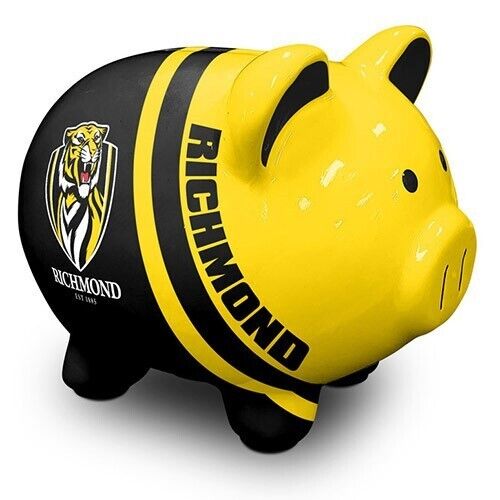 AFL Ceramic Piggy Bank Money Box - Richmond Tigers - 14x12x11cm