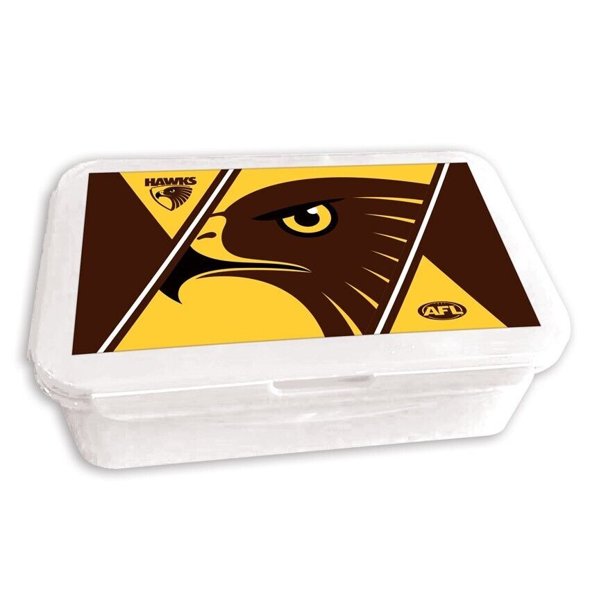 AFL Bento Lunch Box - Hawthorn Hawks - 14cm x 20.1cm x 7.1cm