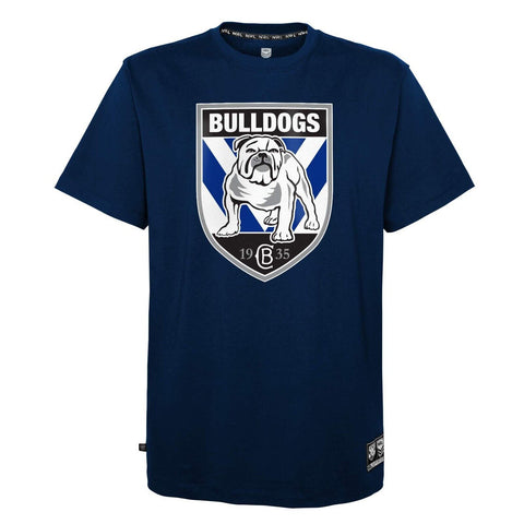 NRL Logo Tee Shirt - Canterbury Bulldogs - Adult - Navy - Short Sleeve - Mens