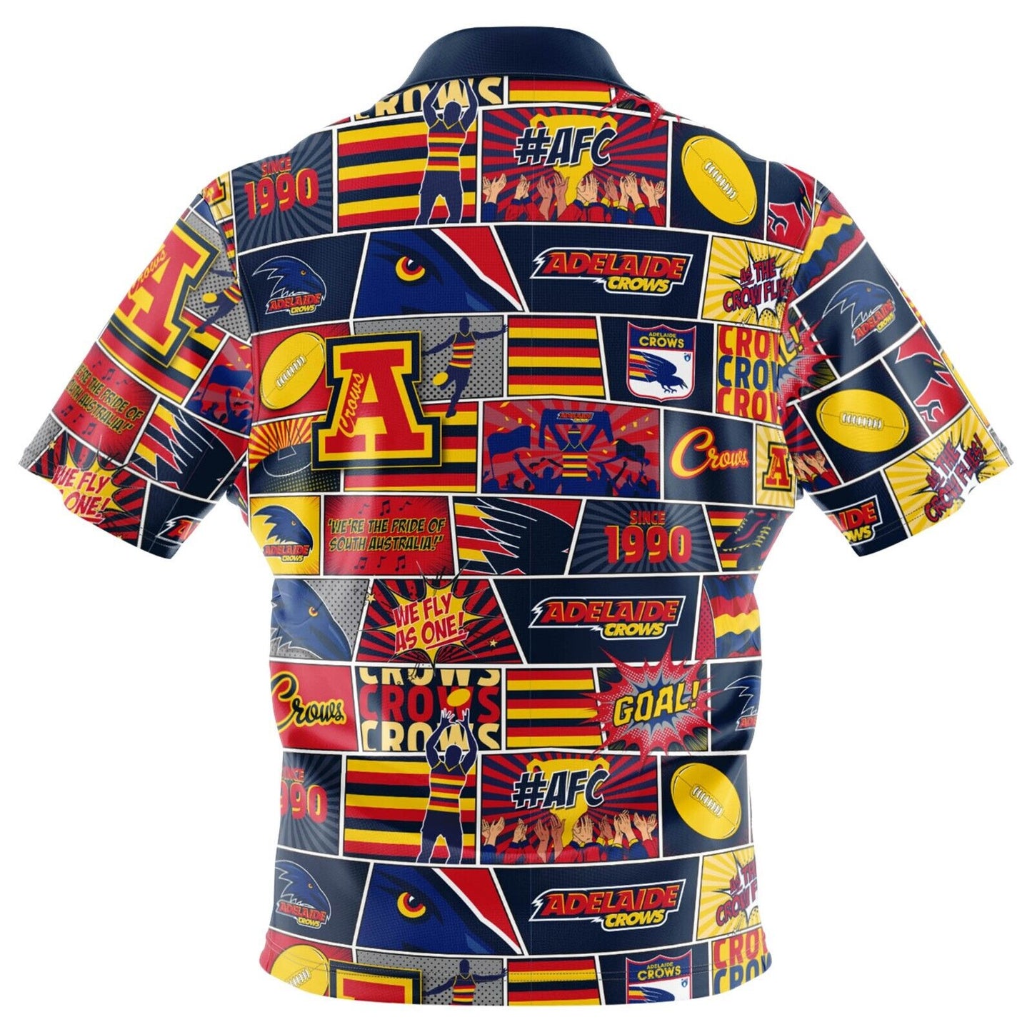 AFL Fanatics Button Up Polo Shirt - Adelaide Crows - Aussie Rules