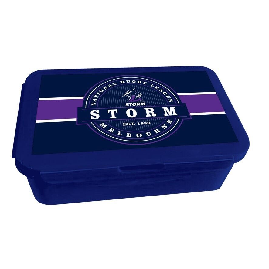 NRL Bento Lunch Box - Melbourne Storm - 14cm x 20.1cm x 7.1cm