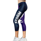 NRL Ladies LOGO Siren Active Wear Tights - Melbourne Storm - Leggings