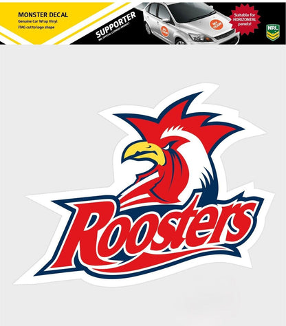 NRL Car Monster Decal - Sydney Roosters - Sticker - Team Logo - 470mm
