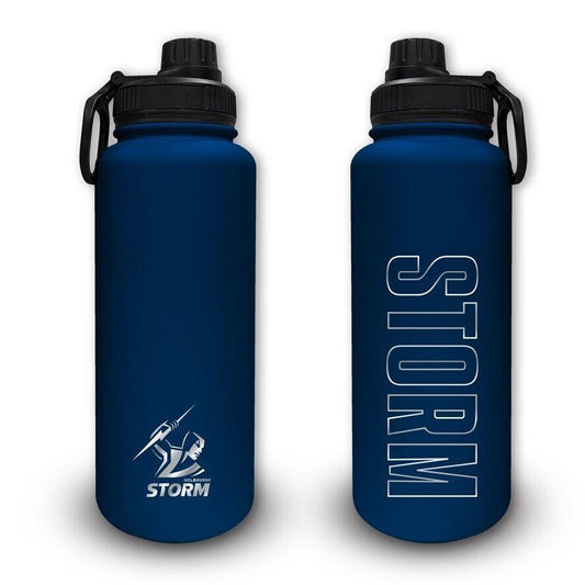 NRL Stainless Steel 960mL Drink Bottle - Melbourne Storm - Double Walled