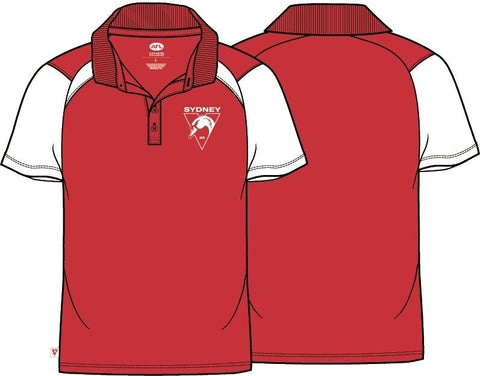 AFL Sublimated Polo Tee Shirt - Sydney Swans - Adult
