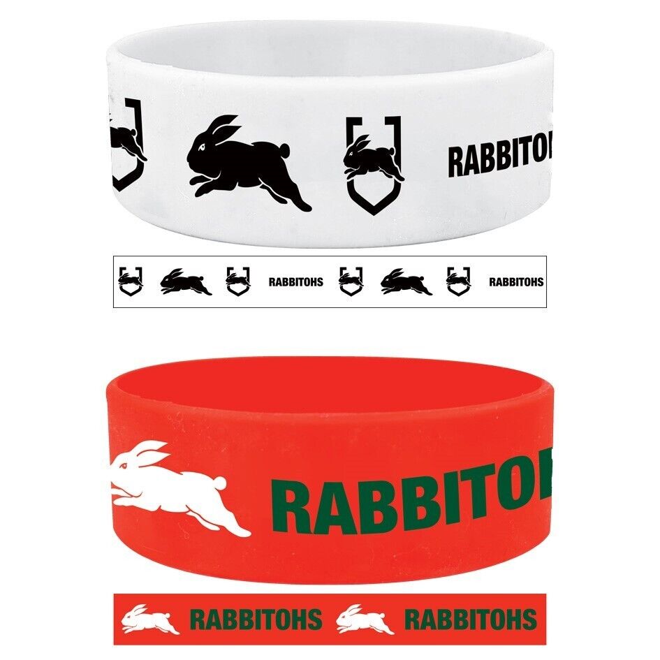 NRL Wrist Bands Set of 2 - South Sydney Rabbitohs - Set of Two - Silicone Band