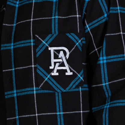 AFL 'Mustang' Flannel Polo - Port Adelaide Power - Flanno Shirt - Flannelette