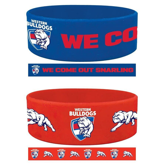 AFL Wrist Bands Set of 2 - Western Bulldogs - Set of Two - Silicone Band