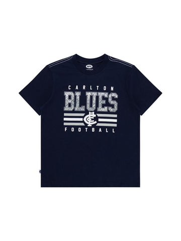 AFL Sketch Tee - Carlton Blues - Youth- Kids - T-Shirt