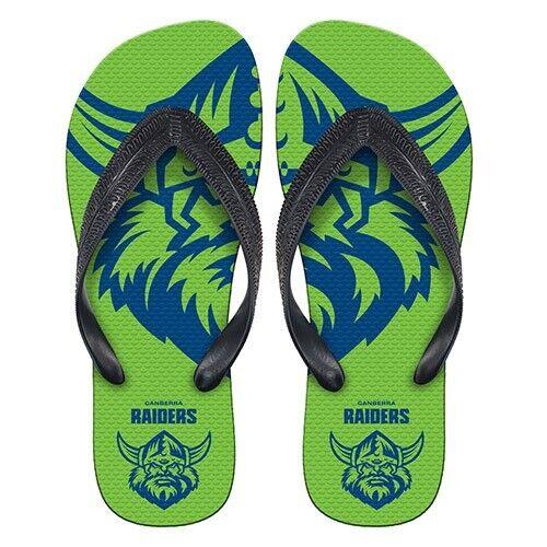 NRL Supporter Thongs - Canberra Raiders - Mens Size - Flip Flops - Shoe