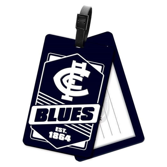 AFL Rubber Bag Tag - Carlton Blues - School Travel Work