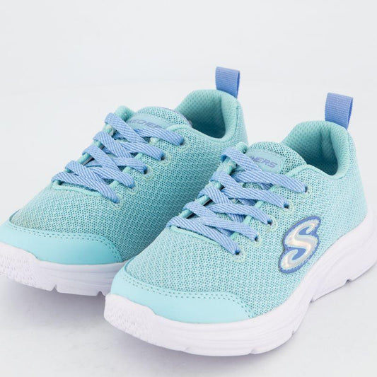 SKECHERS Wavy Lites Shoe - Blissful Wish - Aqua - Kids