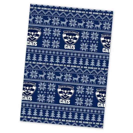 AFL Christmas Wrapping Paper - Geelong Cats - XMAS - 49cm X 69cm