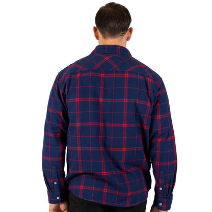 AFL 'Mustang' Flannel Polo - Melbourne Demons - Flanno Shirt - Flannelette