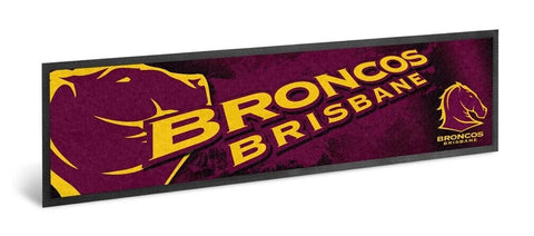 NRL Logo Bar Runner - Brisbane Broncos - Bar Mat - 25cm x 90cm