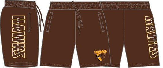AFL Performance Shorts - Hawthorn Hawks - Supporter - Adult - Mens
