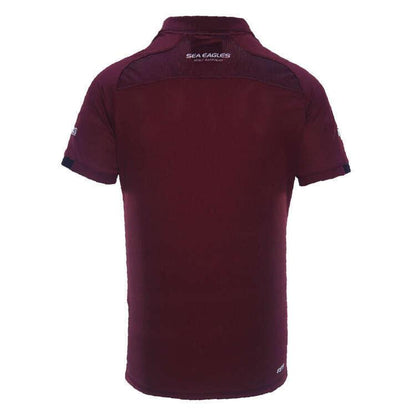 NRL 2024 Media Polo - Manly Sea Eagles - Maroon - Adult - Mens