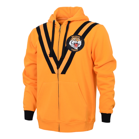 NRL Retro Zip Hoodie - West Tigers - Full Zip - Fleece - Jacket