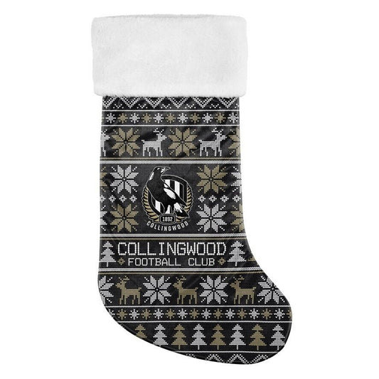 AFL Christmas Stocking - Collingwood Magpies - Sweater Print - XMAS