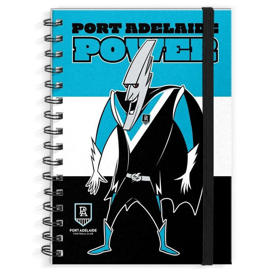 AFL A4 Hard Cover Notebook - Port Adelaide Power - 60 Page