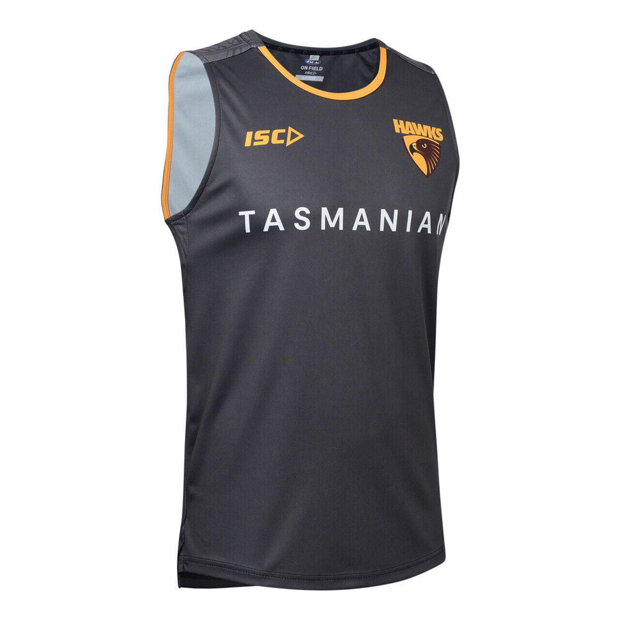 AFL 2024 Training Singlet - Hawthorn Hawks - Carbon - Adult - Mens