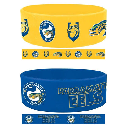 NRL Wrist Bands Set of 2 - Paramatta Eels - Set of Two - Silicone Band